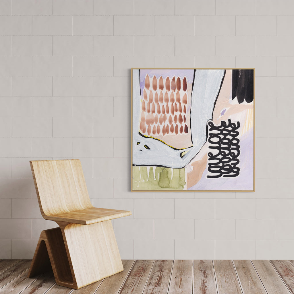 Bring a touch of rebellious joy to your living room with Henriette Visscher's playful and colorful abstract art.