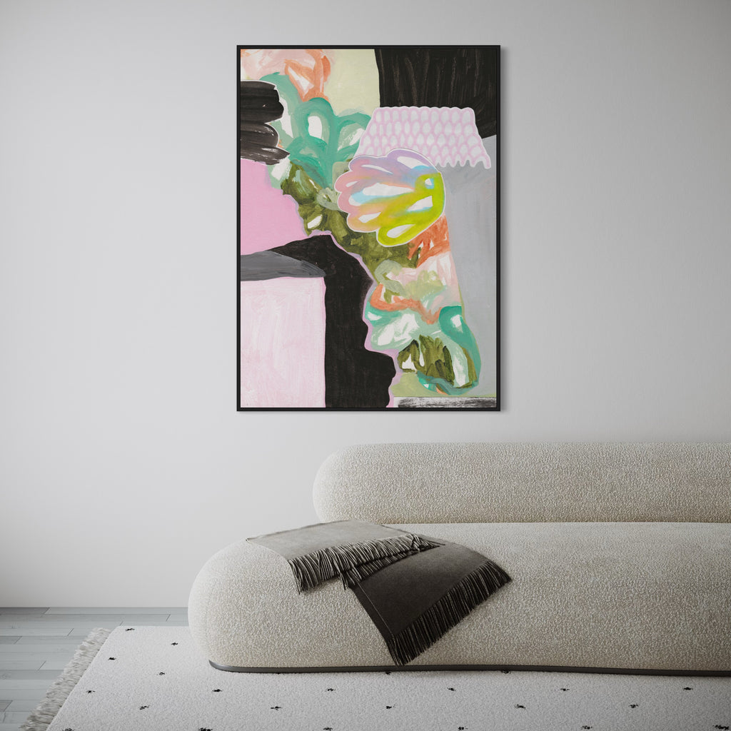 Discover the soulful authenticity of Henriette Visscher's contemporary abstract art, infusing vibrant energy and creativity into your living room.