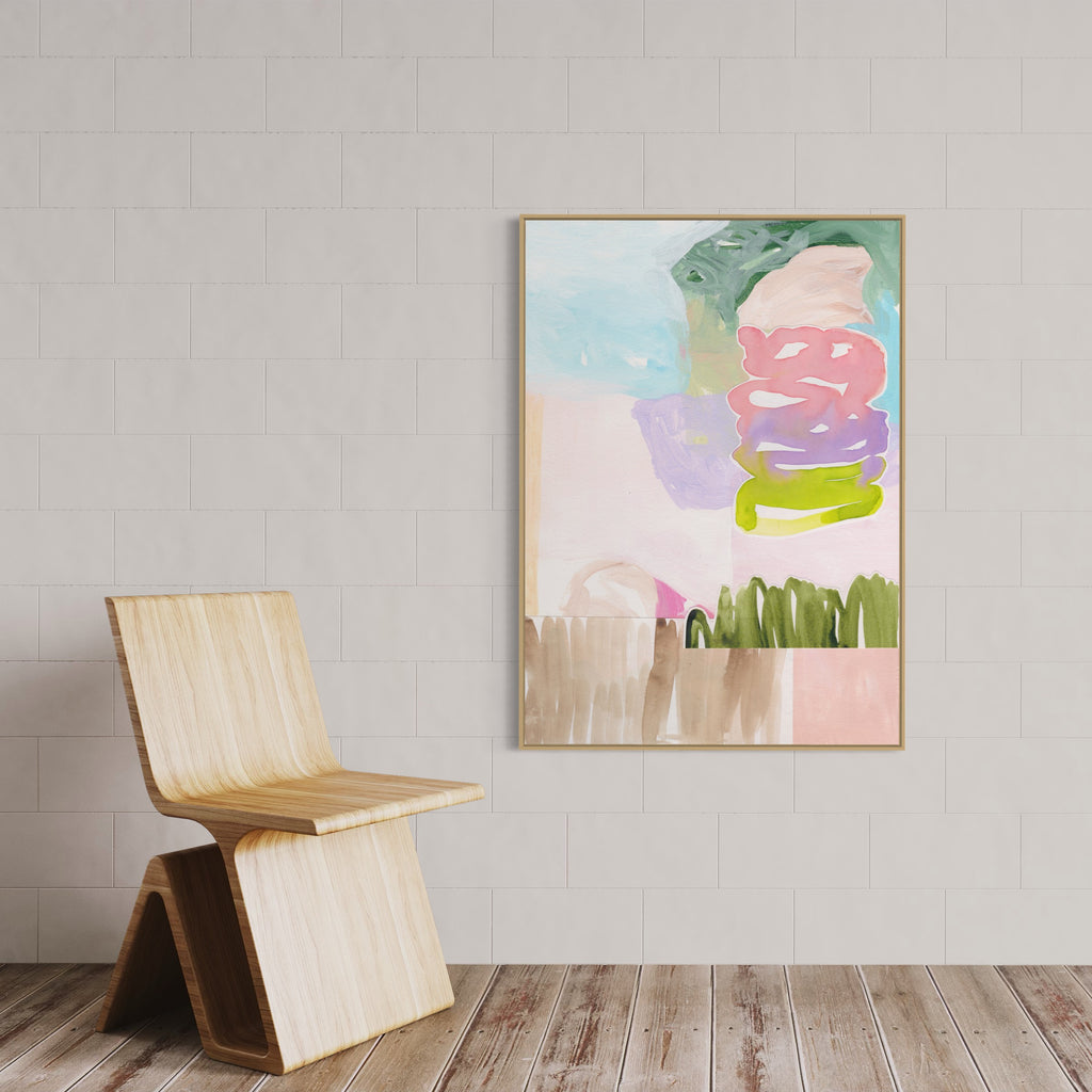 Transform your space with the playful and colorful abstract art of Henriette Visscher, a Dutch artist from Zwolle, perfect for adding joy and rebellion.