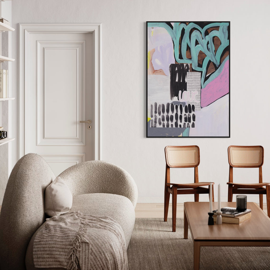 Discover the soulful journey of self-expression with Henriette Visscher's contemporary abstract art, offering vibrant energy for your living space.