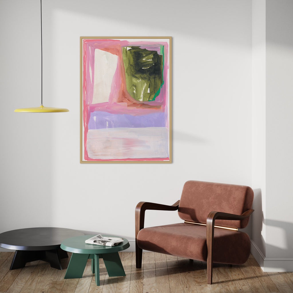 Embrace the rebellious energy of Henriette Visscher's soulful Dutch abstract art, perfect for those who dare to be authentic in their workspace.