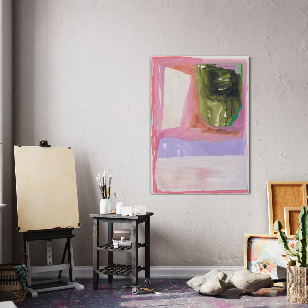 Infuse your workspace with the rebellious spirit of Henriette Visscher's Dutch-inspired abstract art. Ideal for those who dare to challenge conventions.